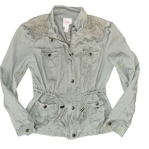 Candie's Light Green Jacket with Lace Accents